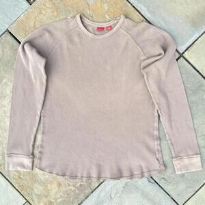 Minimalist Tan Beige Waffle Knit Thermal